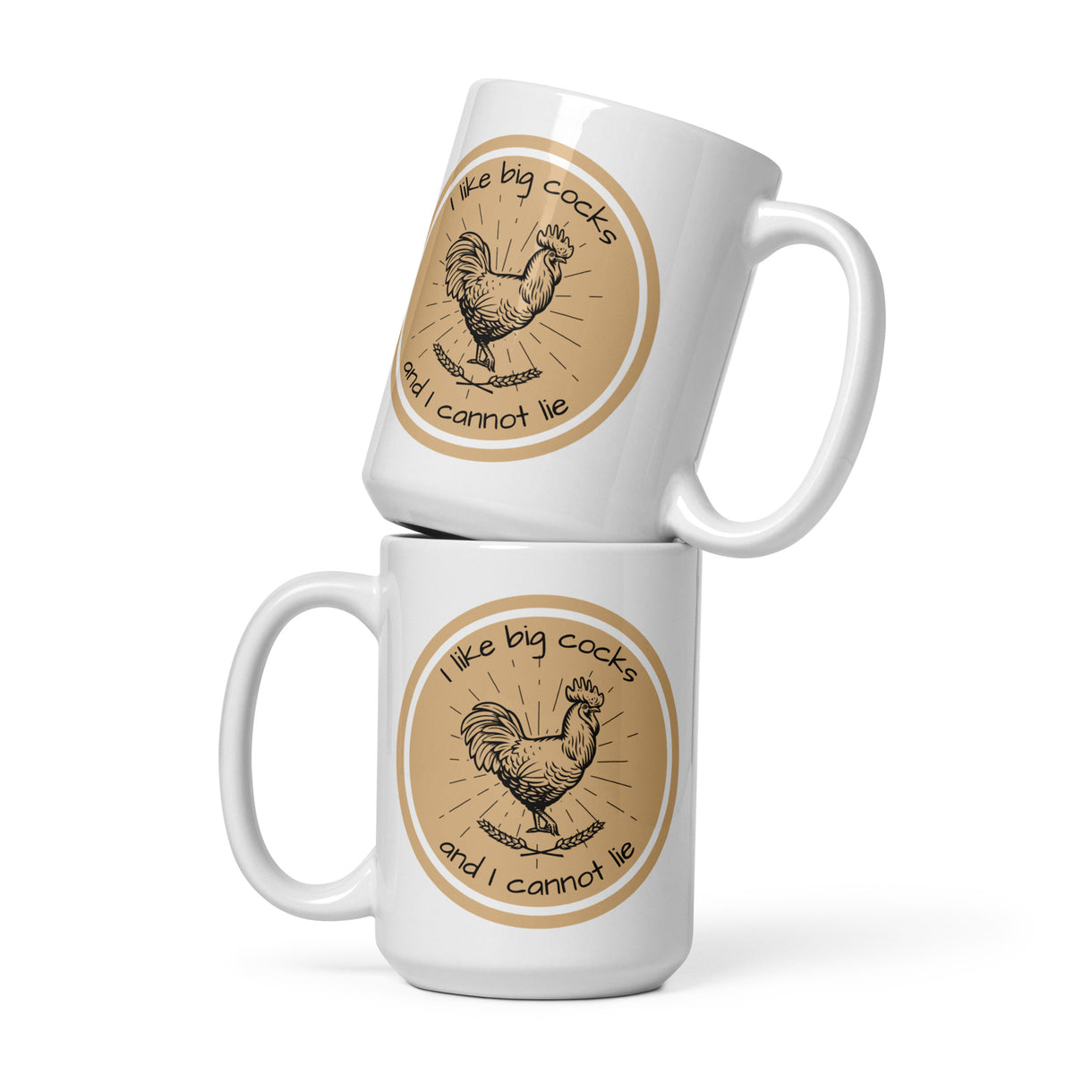 Chicken Big Cocks White Glossy Mug