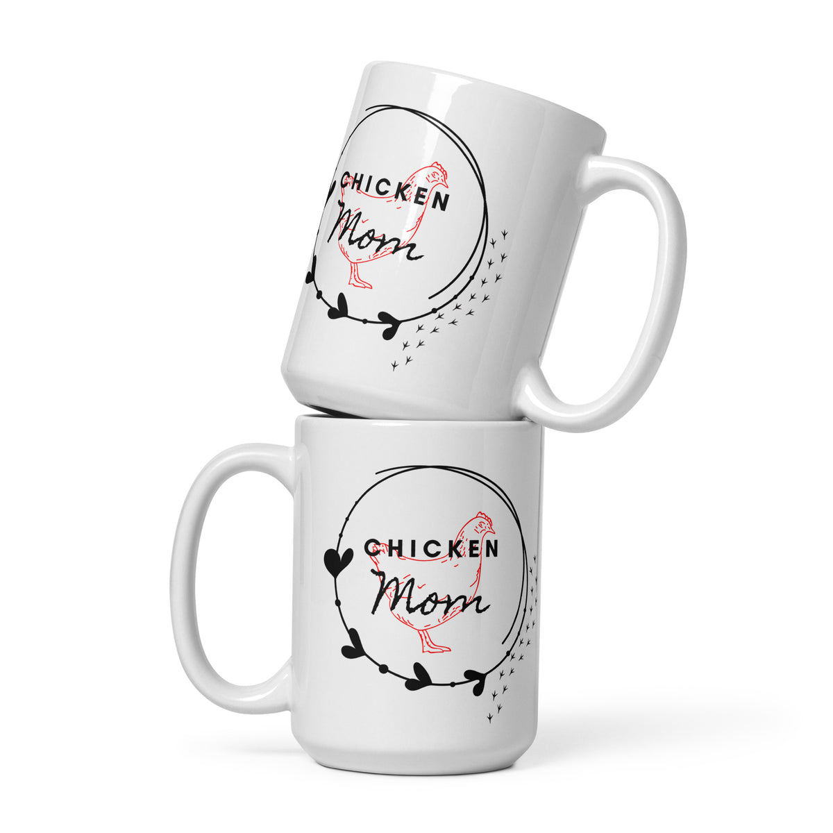 Chicken Mom White Glossy Mug