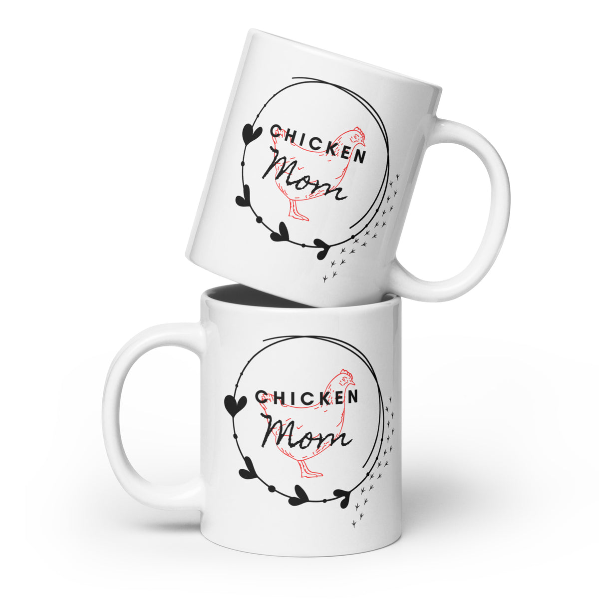 Chicken Mom White Glossy Mug