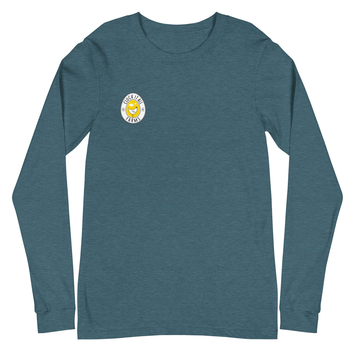 Winter Rooster BACK PRINT Unisex Long Sleeve Tee - Cluck It All Farms