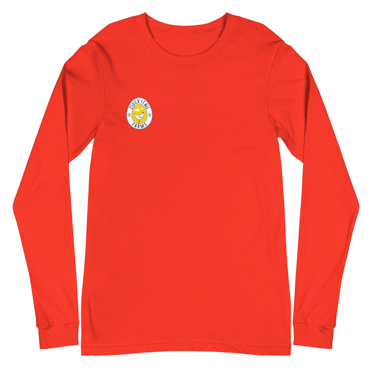 Winter Rooster BACK PRINT Unisex Long Sleeve Tee - Cluck It All Farms