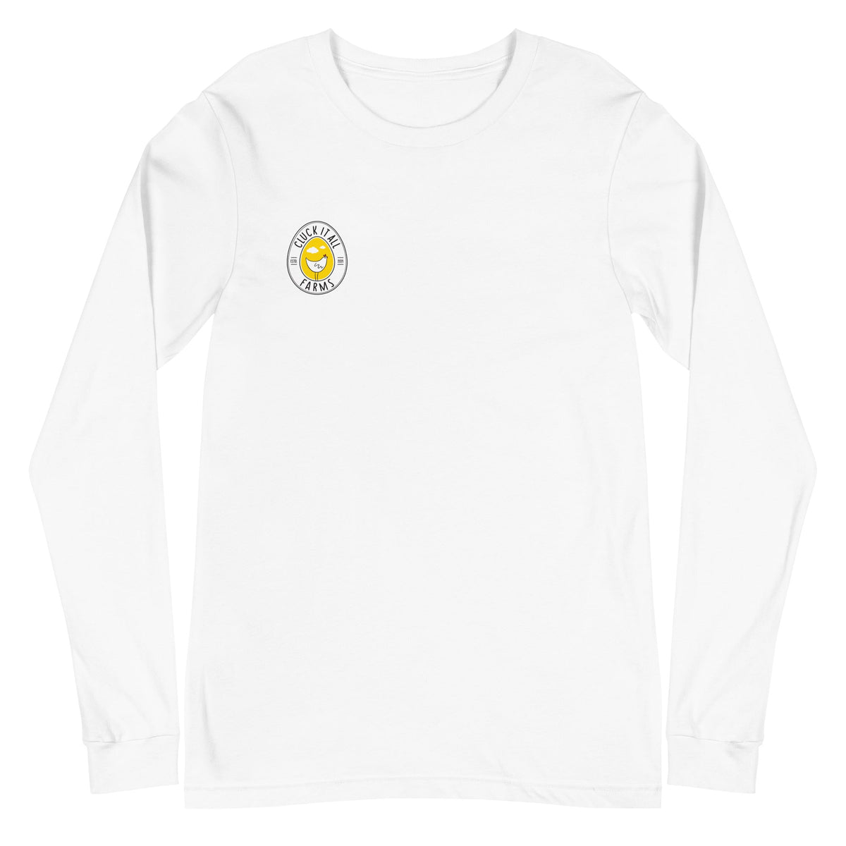 Winter Rooster BACK PRINT Unisex Long Sleeve Tee - Cluck It All Farms
