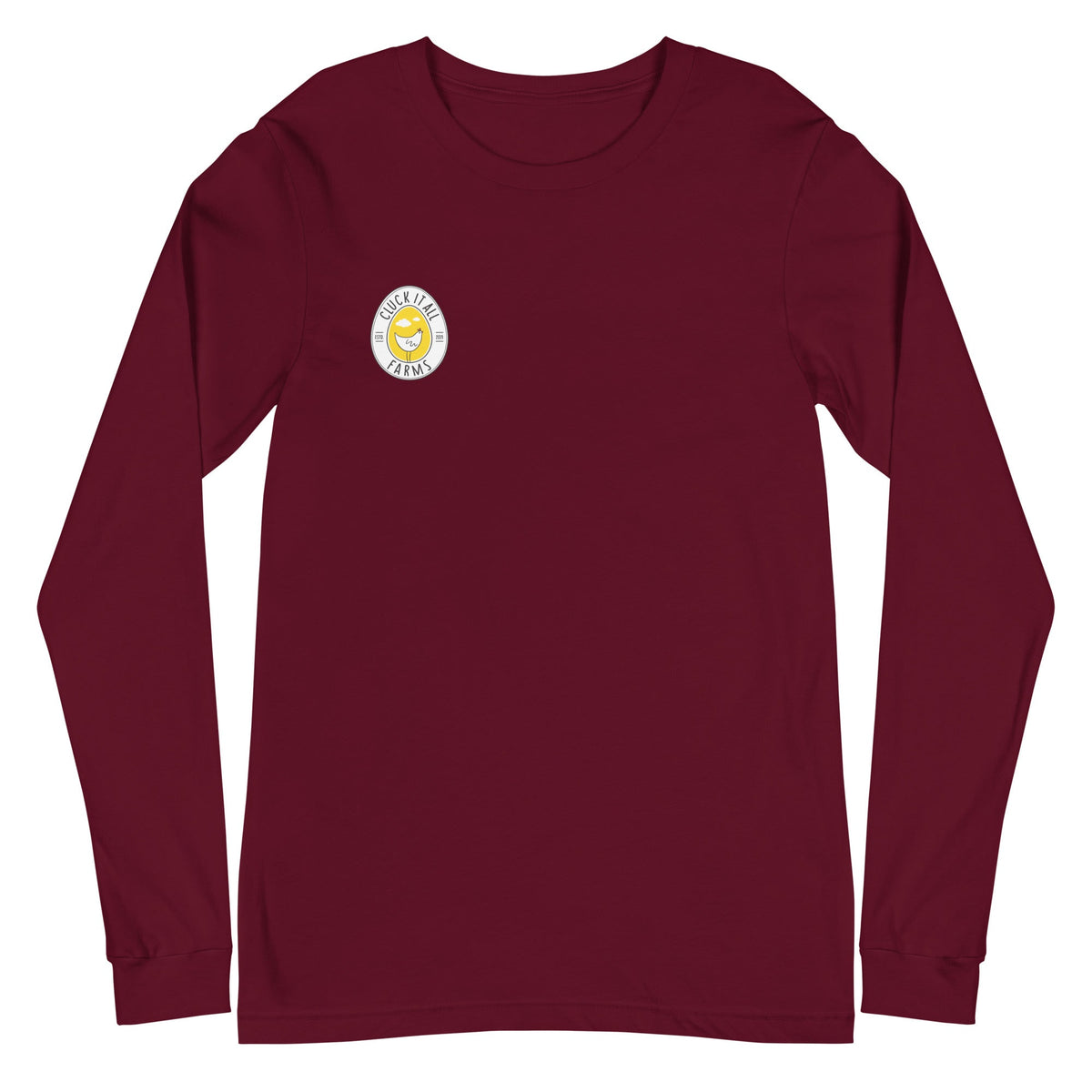 Winter Rooster BACK PRINT Unisex Long Sleeve Tee - Cluck It All Farms