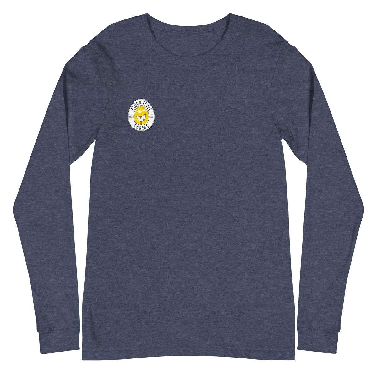 Winter Rooster BACK PRINT Unisex Long Sleeve Tee - Cluck It All Farms