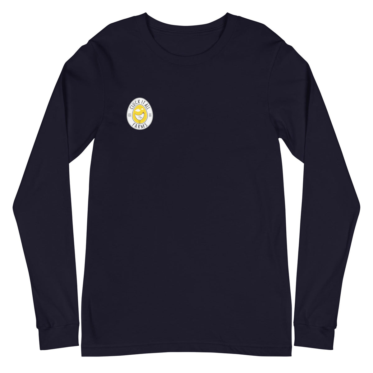 Winter Rooster BACK PRINT Unisex Long Sleeve Tee - Cluck It All Farms