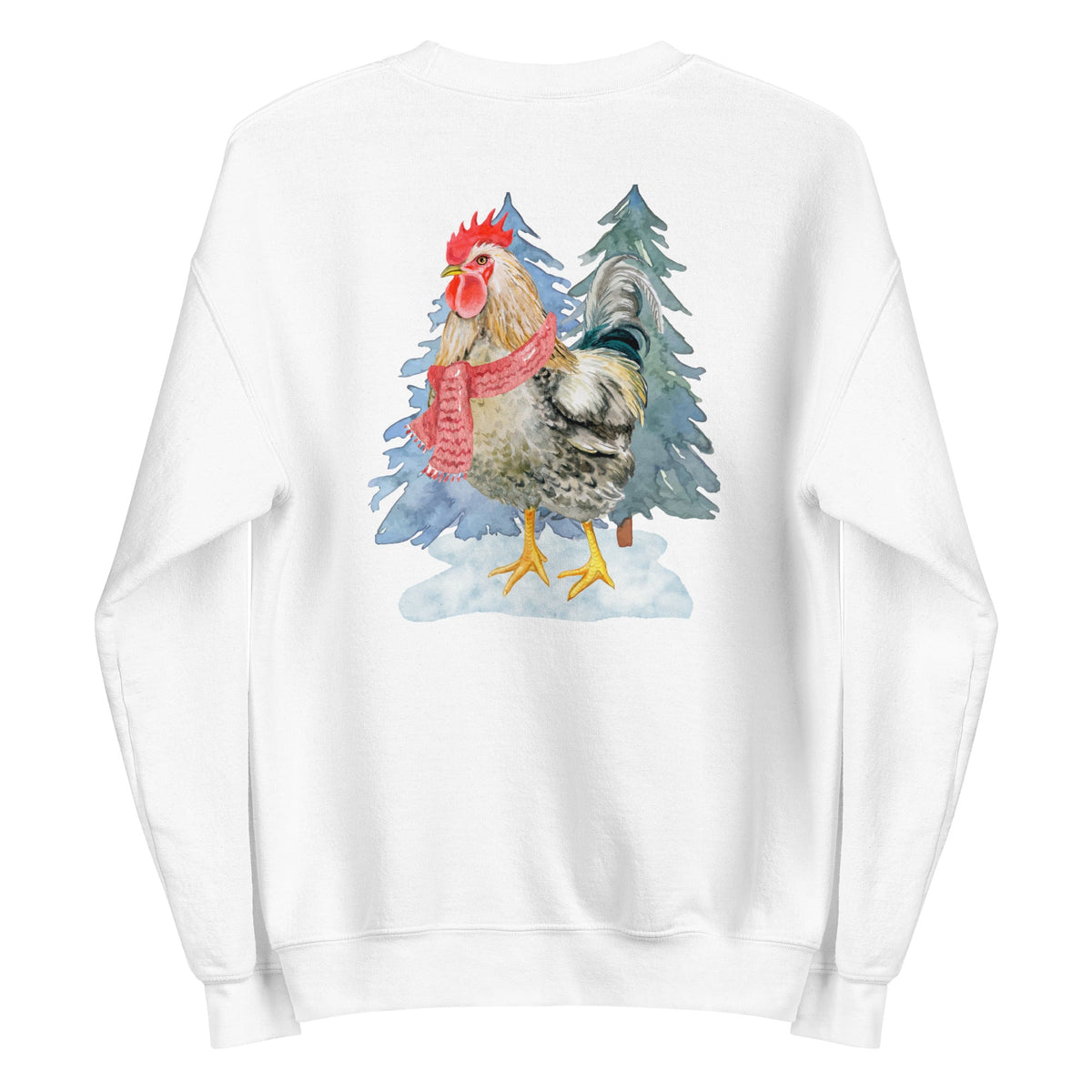 Winter Rooster BACK PRINT Unisex Sweatshirt - Cluck It All Farms