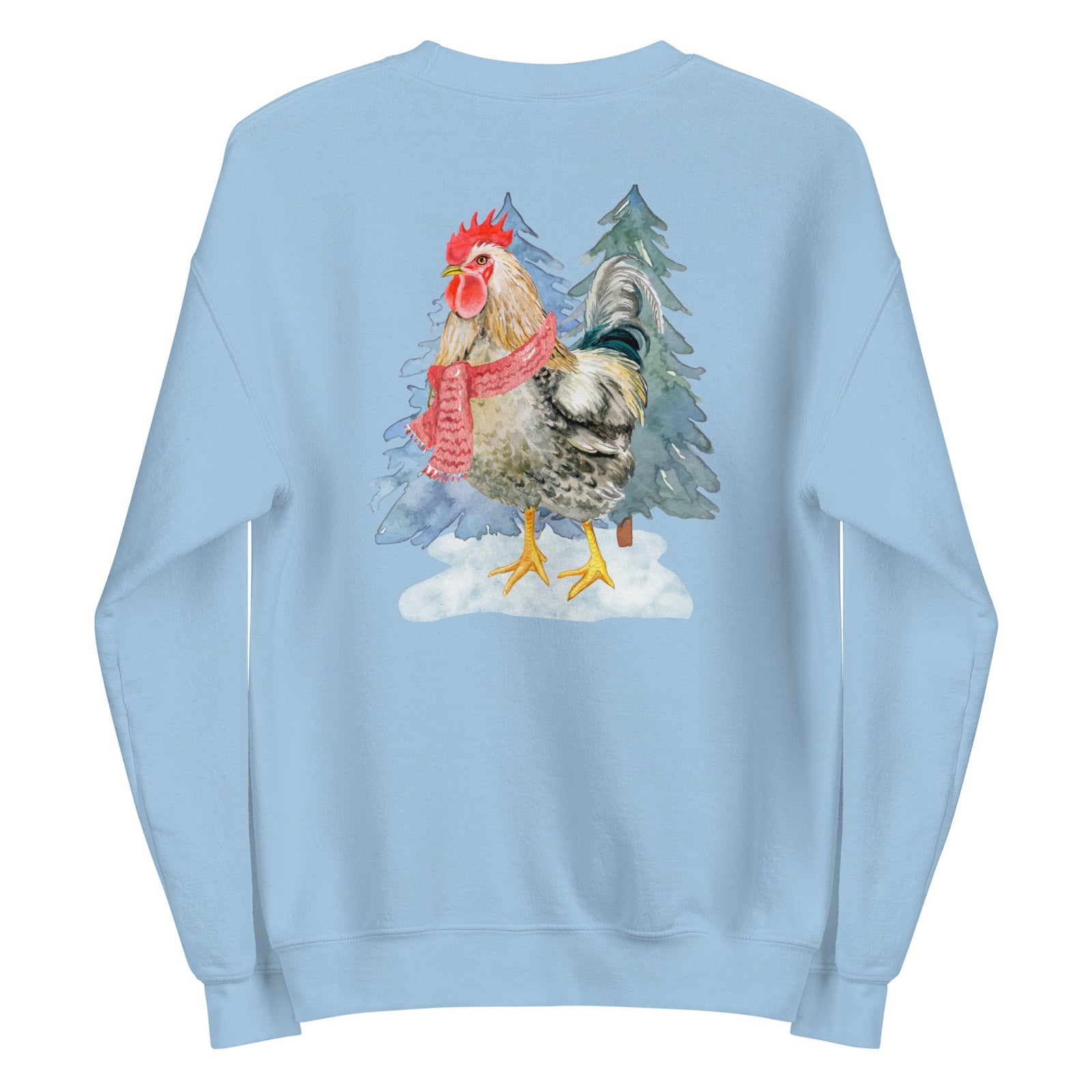 Winter Rooster BACK PRINT Unisex Sweatshirt - Cluck It All Farms