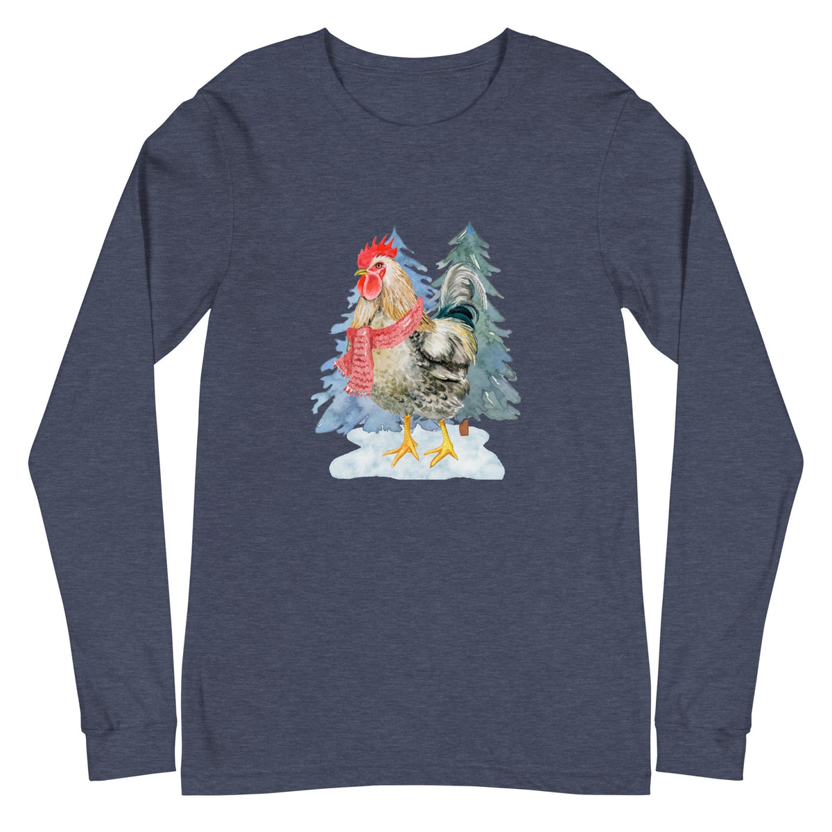 Winter Rooster Unisex Long Sleeve Tee - Cluck It All Farms