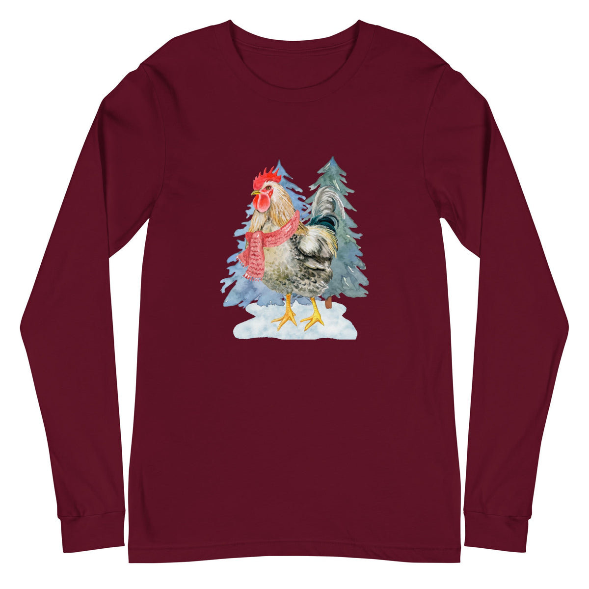 Winter Rooster Unisex Long Sleeve Tee - Cluck It All Farms