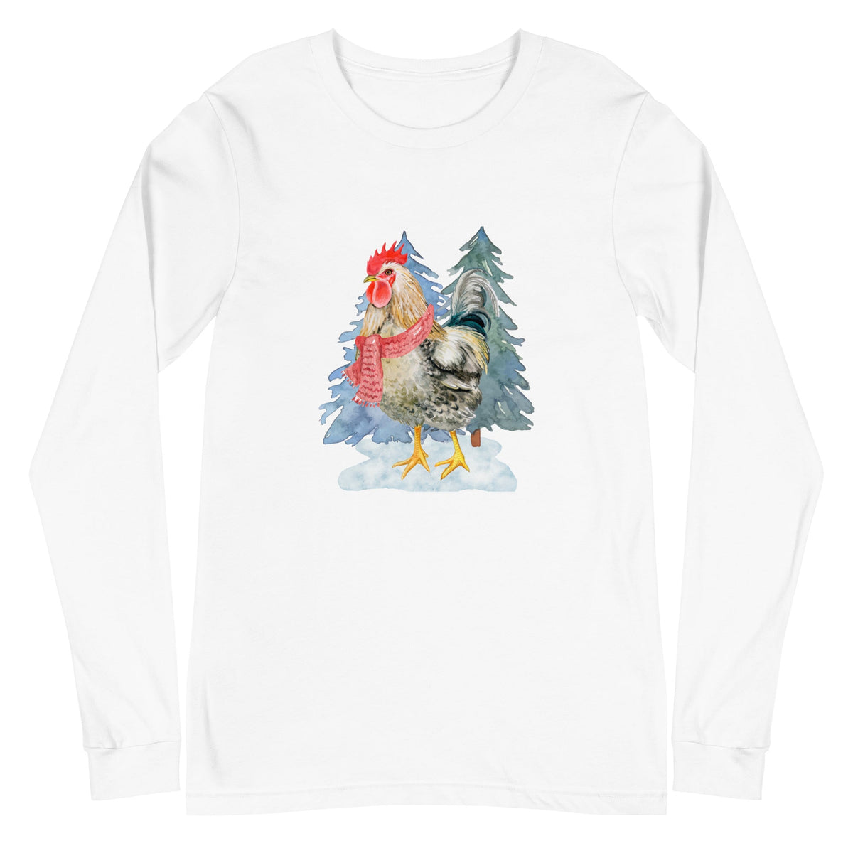 Winter Rooster Unisex Long Sleeve Tee - Cluck It All Farms