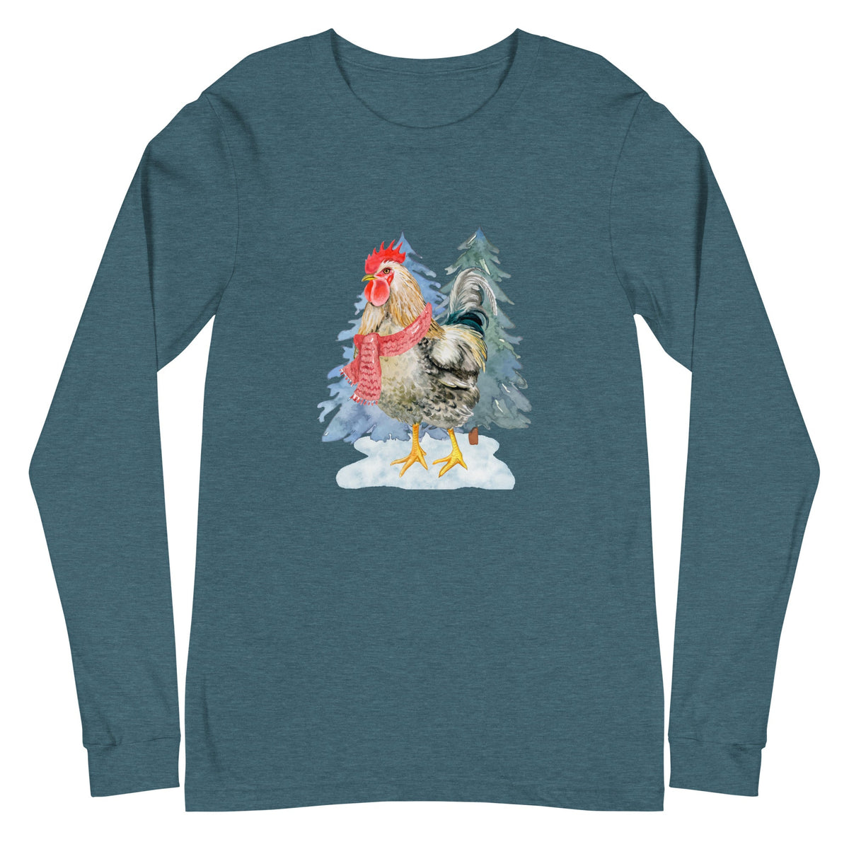 Winter Rooster Unisex Long Sleeve Tee - Cluck It All Farms