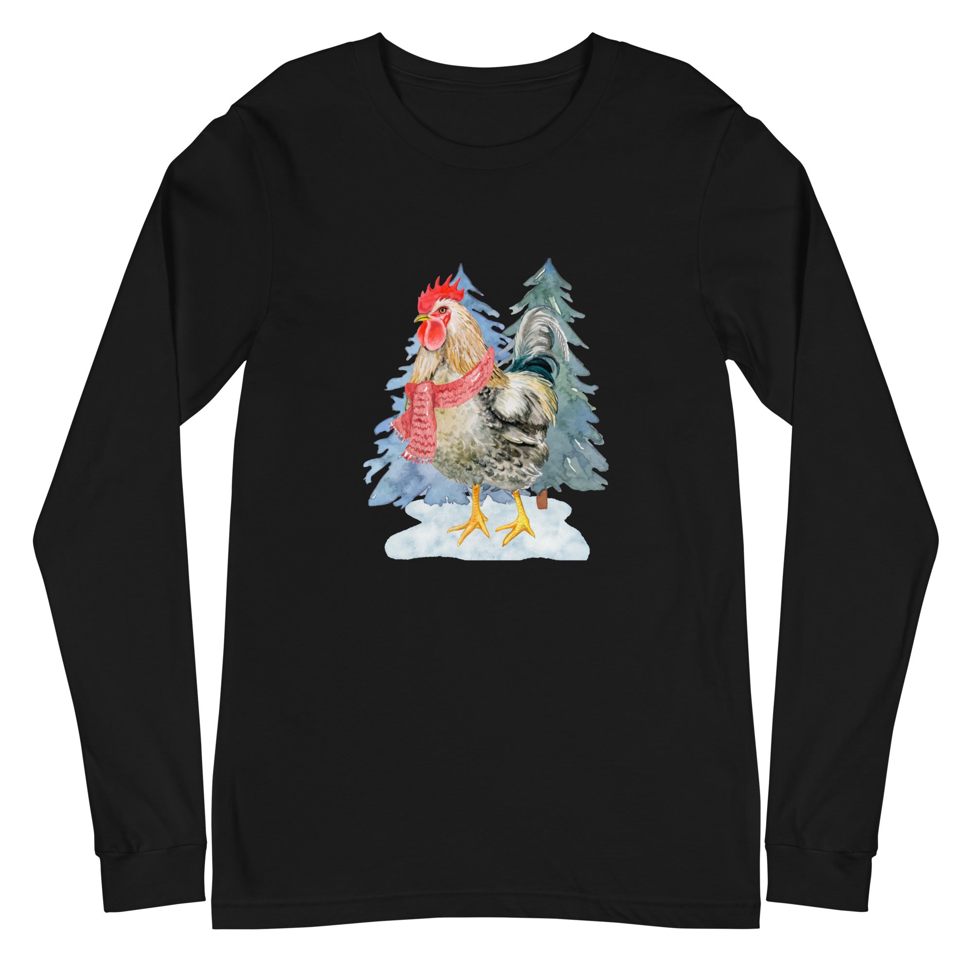Winter Rooster Unisex Long Sleeve Tee - Cluck It All Farms