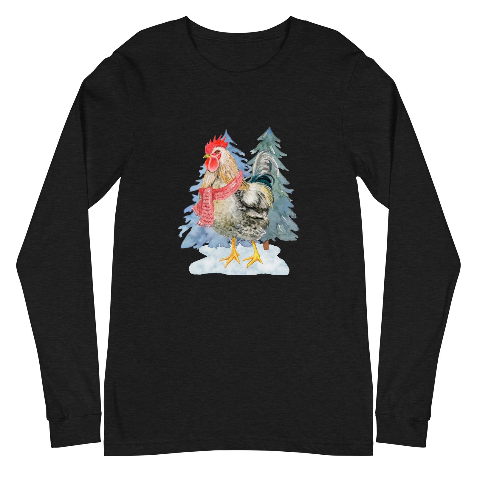 Winter Rooster Unisex Long Sleeve Tee - Cluck It All Farms