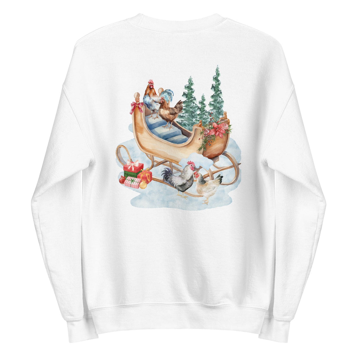 Winter Sleigh BACK PRINT Unisex Sweatshirt - Cluck It All Farms