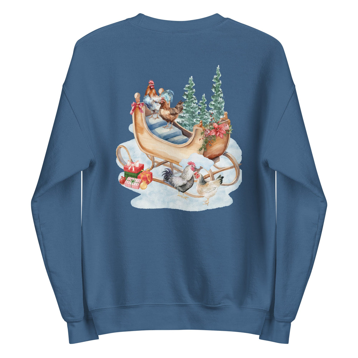 Winter Sleigh BACK PRINT Unisex Sweatshirt - Cluck It All Farms