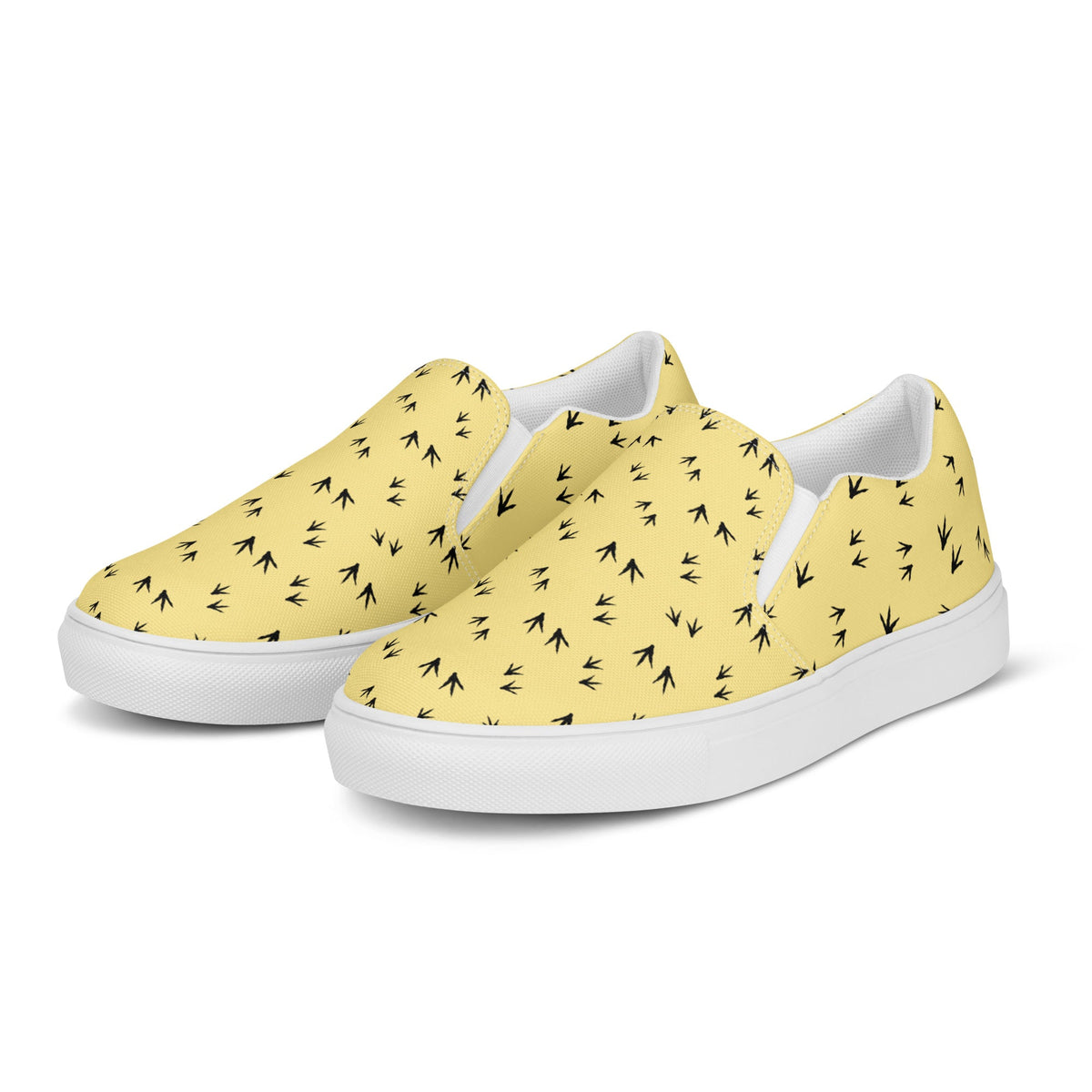 Yellow Chicken Feet Women’s Slip - On Canvas Shoes - Cluck It All Farms