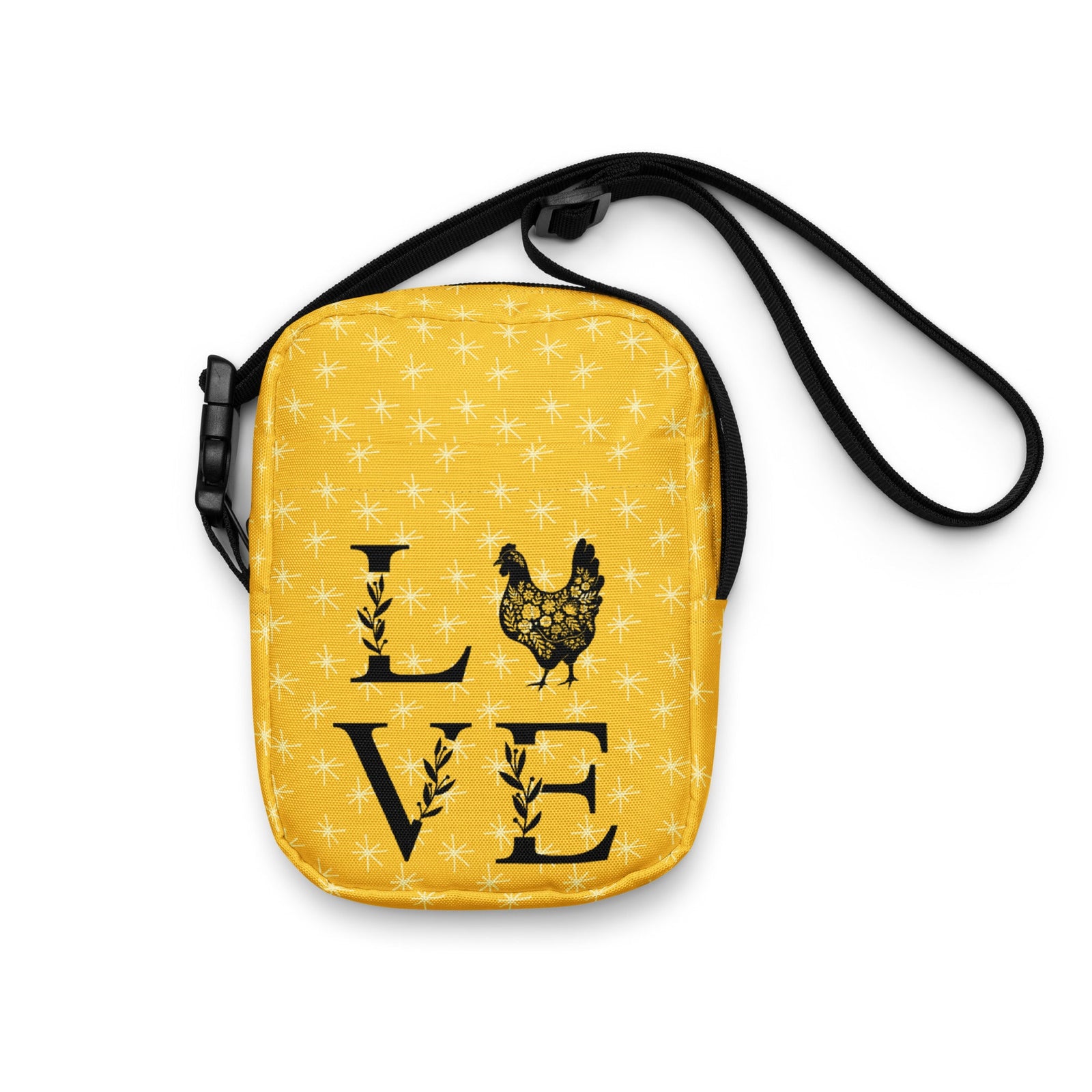 Yellow Chicken Love Utility Crossbody Bag - Cluck It All Farms