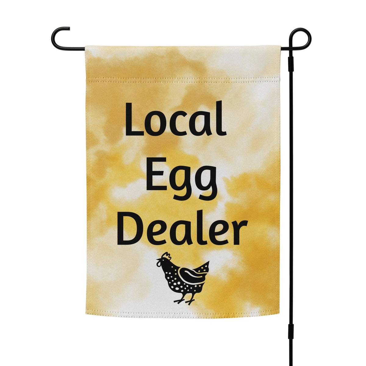 Yellow Local Egg Dealer Garden Flag - Cluck It All Farms