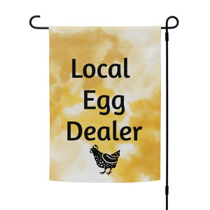 Yellow Local Egg Dealer Garden Flag - Cluck It All Farms