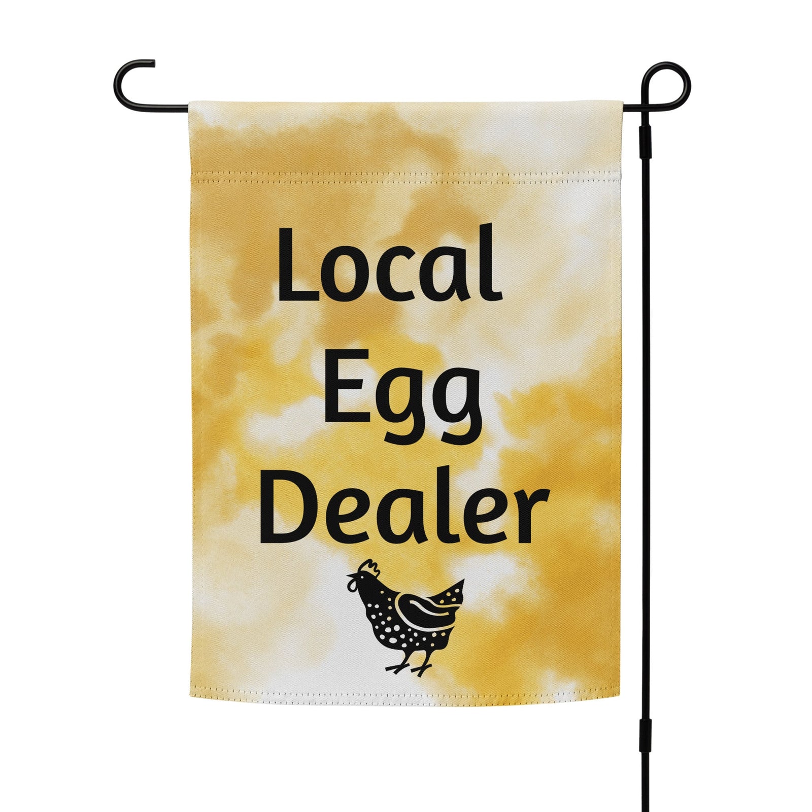 Yellow Local Egg Dealer Garden Flag - Cluck It All Farms