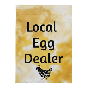 Yellow Local Egg Dealer Garden Flag - Cluck It All Farms