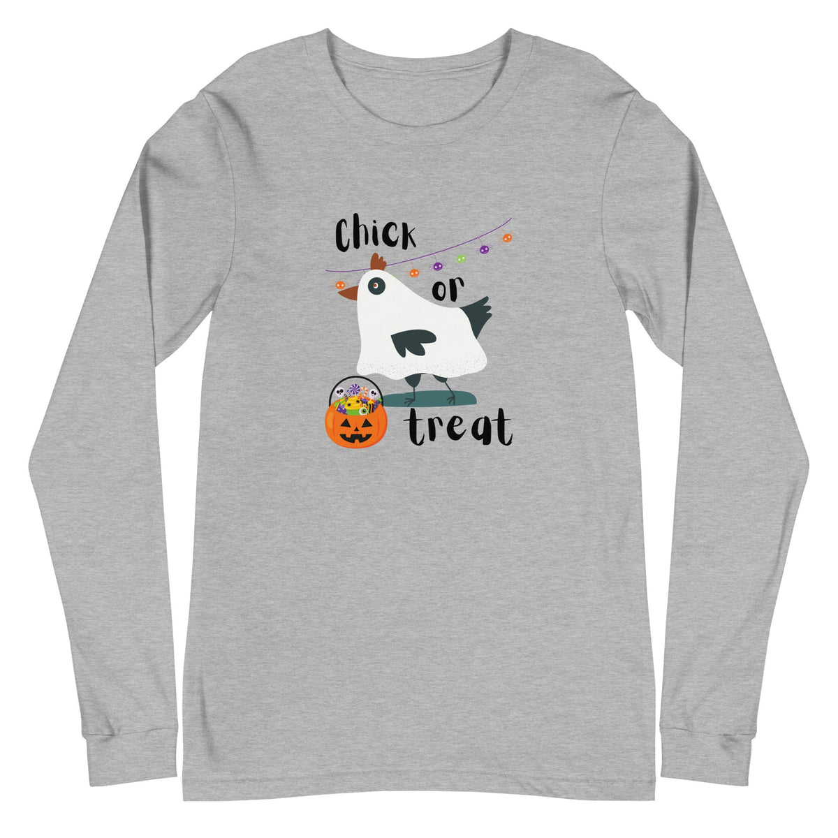 Chick or Treat Adult Unisex Long Sleeve Tee - Cluck It All Farms