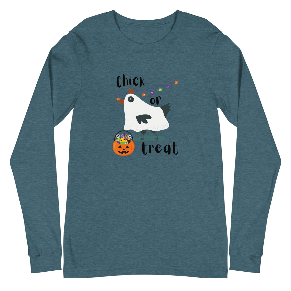 Chick or Treat Adult Unisex Long Sleeve Tee - Cluck It All Farms