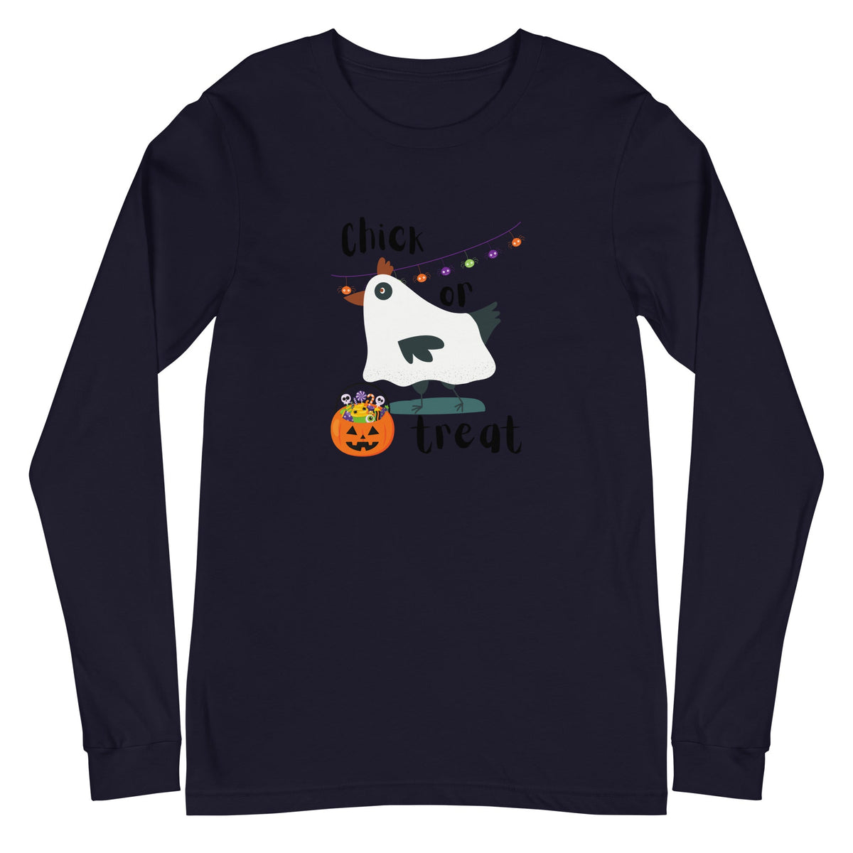 Chick or Treat Adult Unisex Long Sleeve Tee - Cluck It All Farms