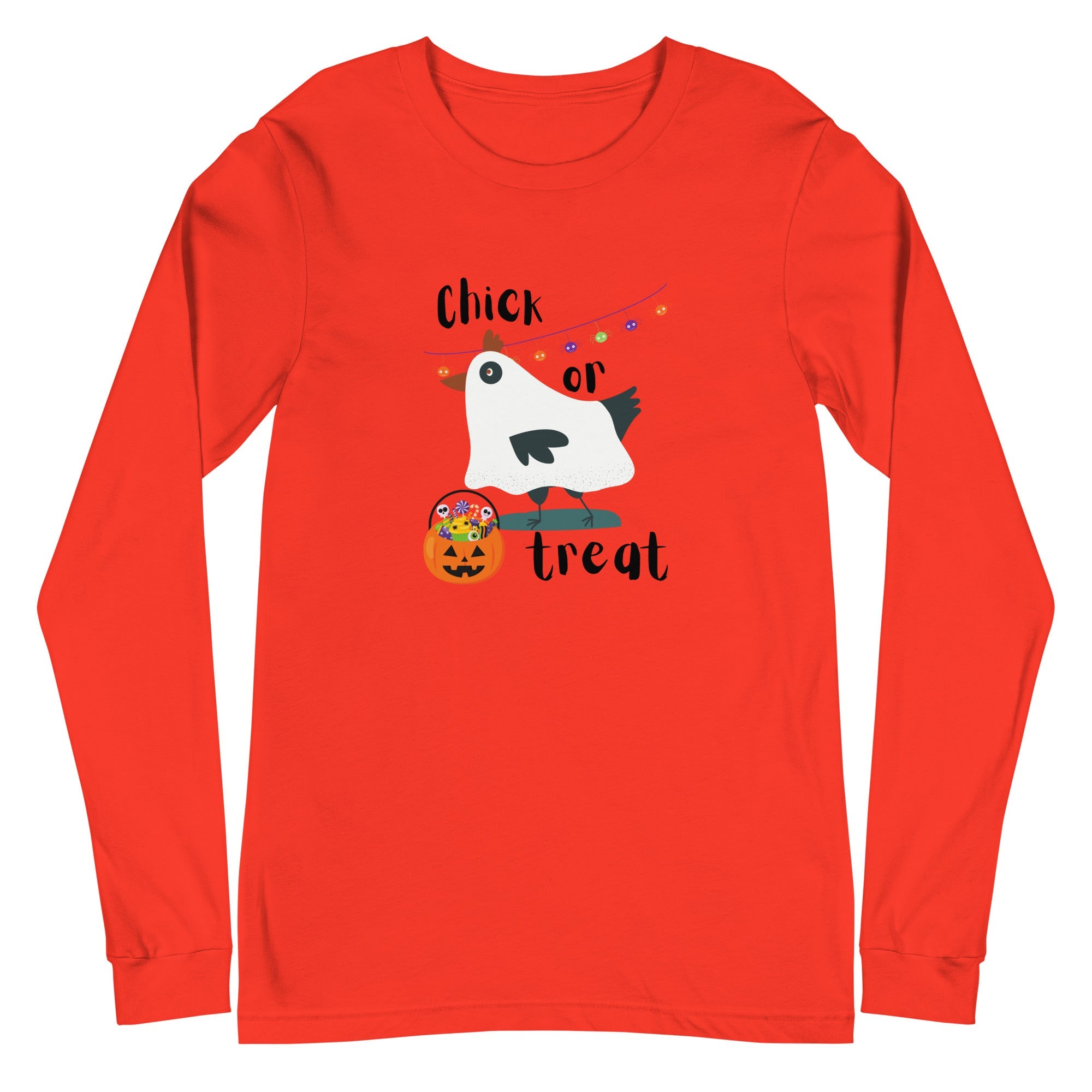 Chick or Treat Adult Unisex Long Sleeve Tee - Cluck It All Farms