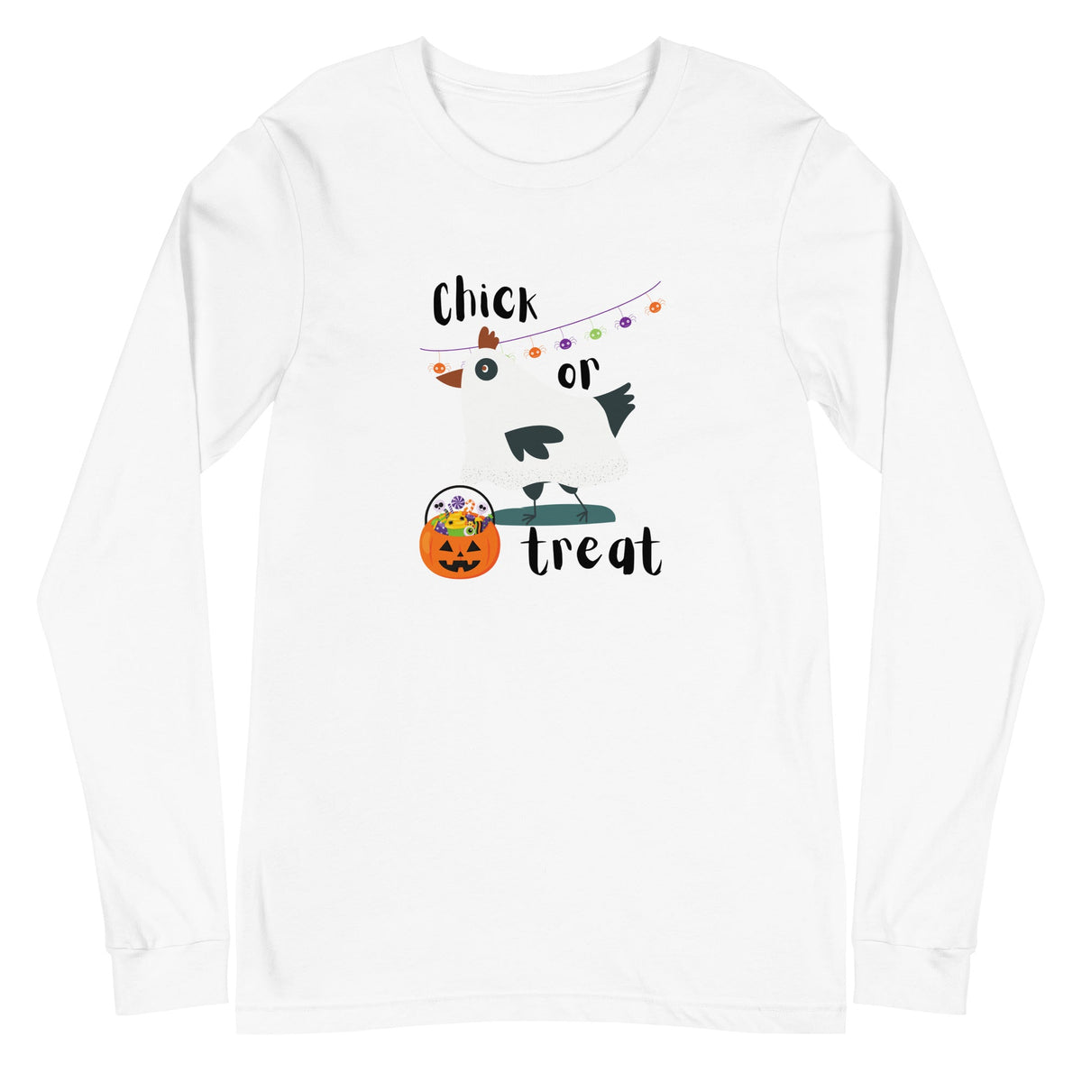 Chick or Treat Adult Unisex Long Sleeve Tee - Cluck It All Farms