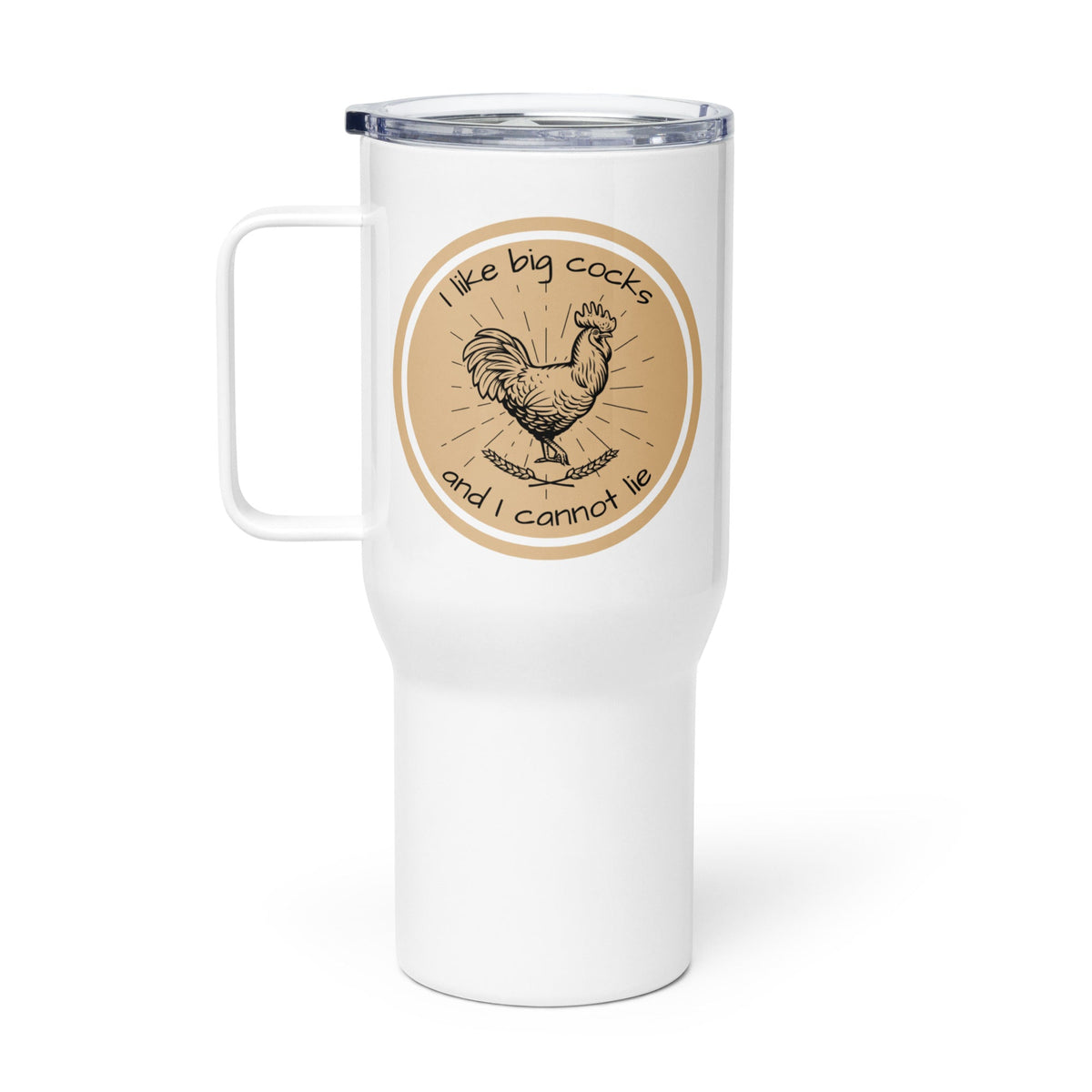 Chicken Big Cocks Travel Mug With Handle - Cluck It All Farms