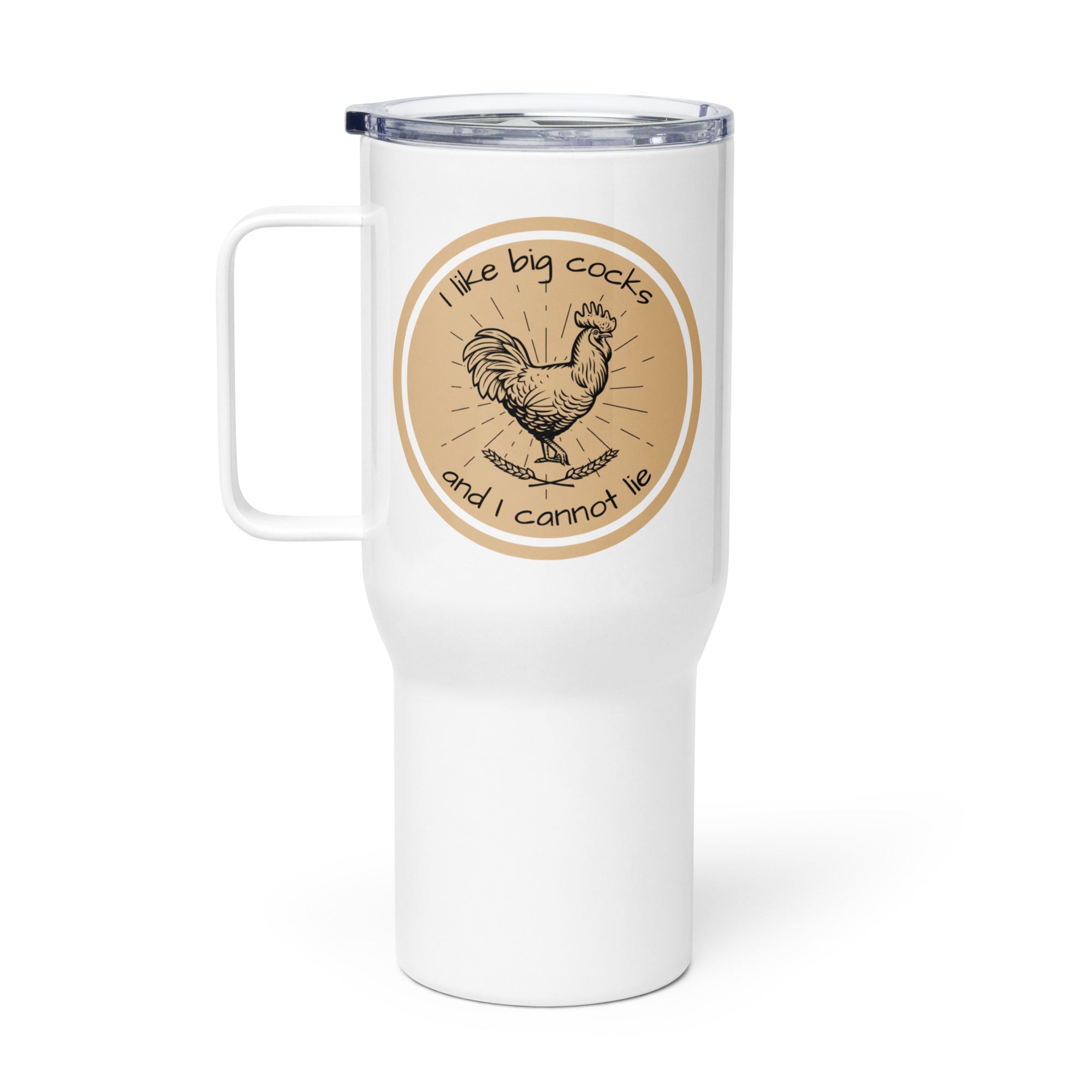 Chicken Big Cocks Travel Mug With Handle - Cluck It All Farms