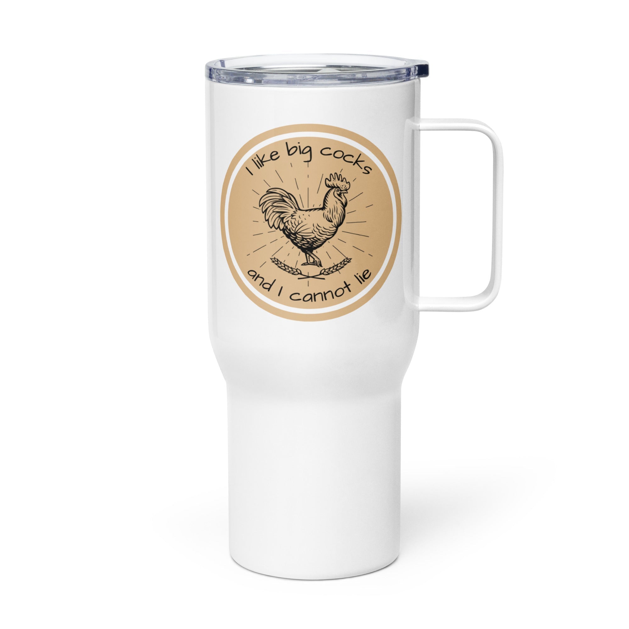 Chicken Big Cocks Travel Mug With Handle - Cluck It All Farms