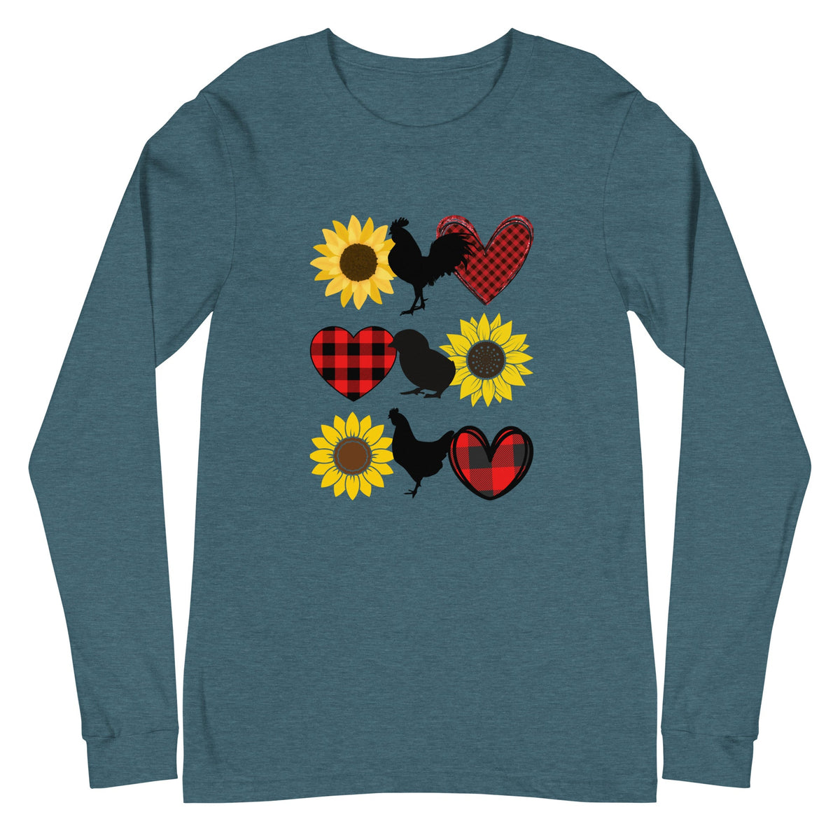 Fall Sunflower Adult Unisex Long Sleeve Tee - Cluck It All Farms