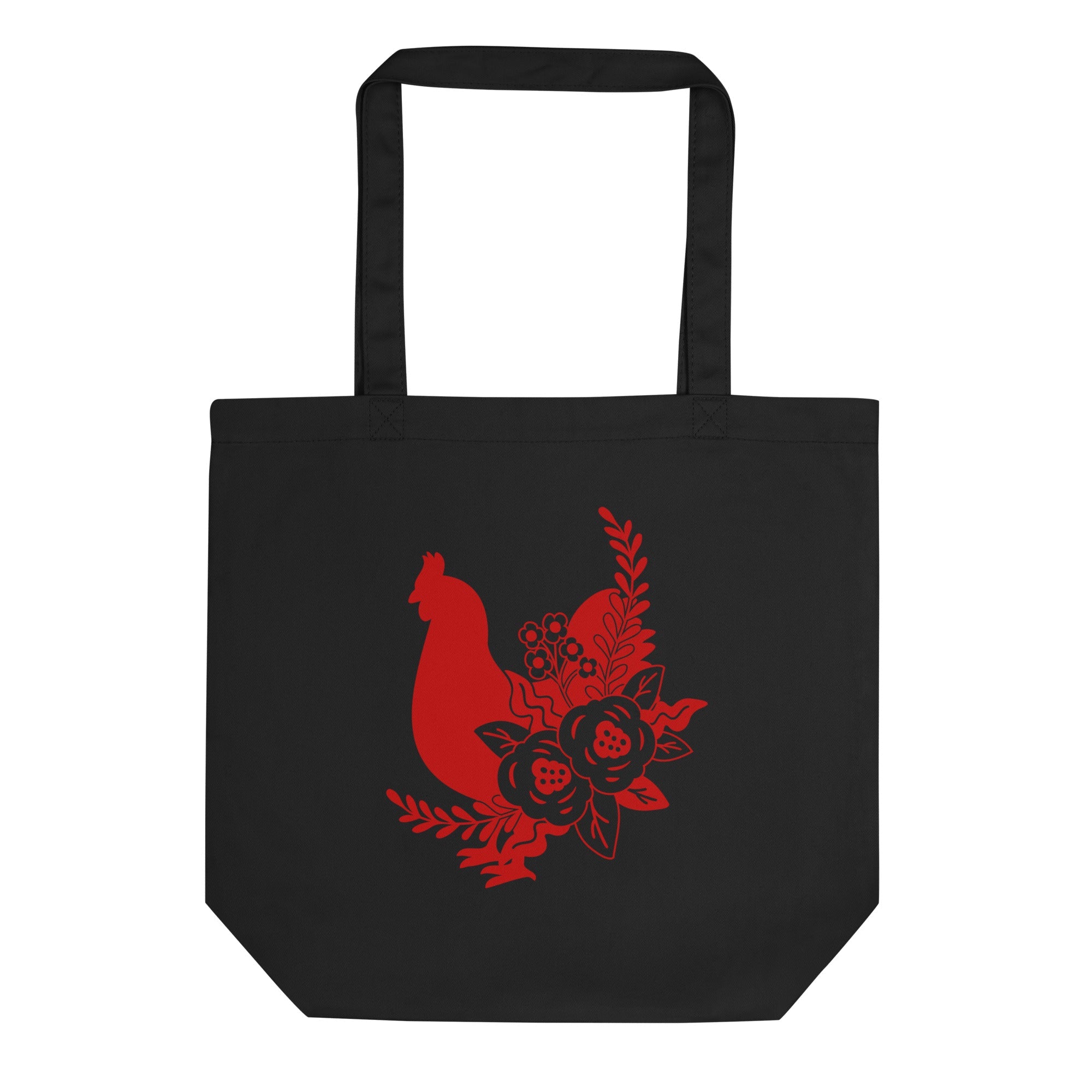 Floral Chicken Eco Tote Bag - Cluck It All Farms