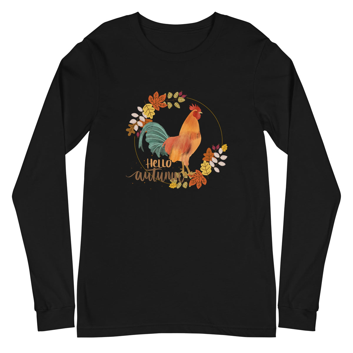 Hello Autumn Adult Unisex Long Sleeve Tee - Cluck It All Farms