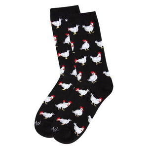 MeMoi Chickens Bamboo Blend Crew Socks - Cluck It All Farms