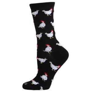 MeMoi Chickens Bamboo Blend Crew Socks - Cluck It All Farms