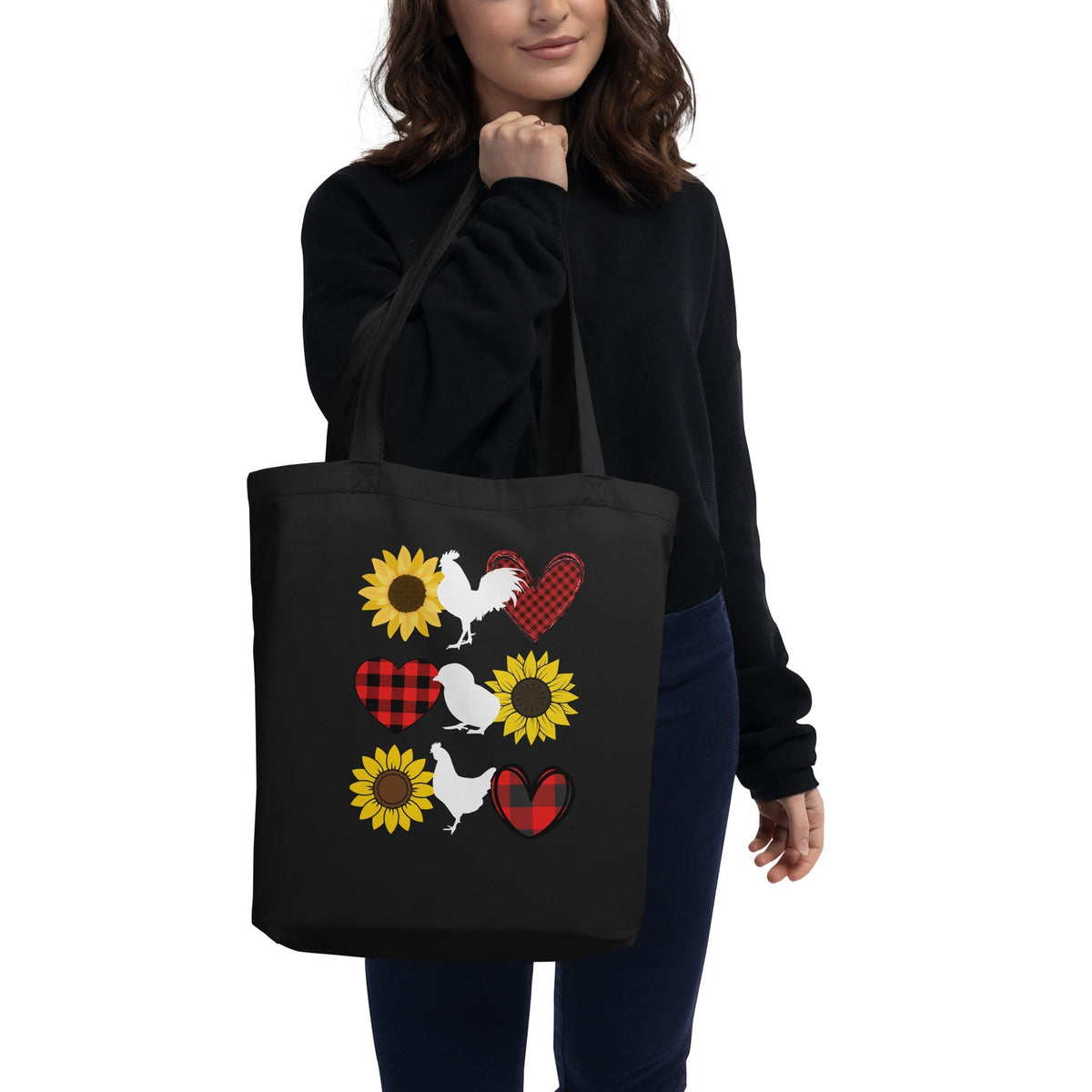 Sunflower Chicken Eco Tote Bag - Cluck It All Farms