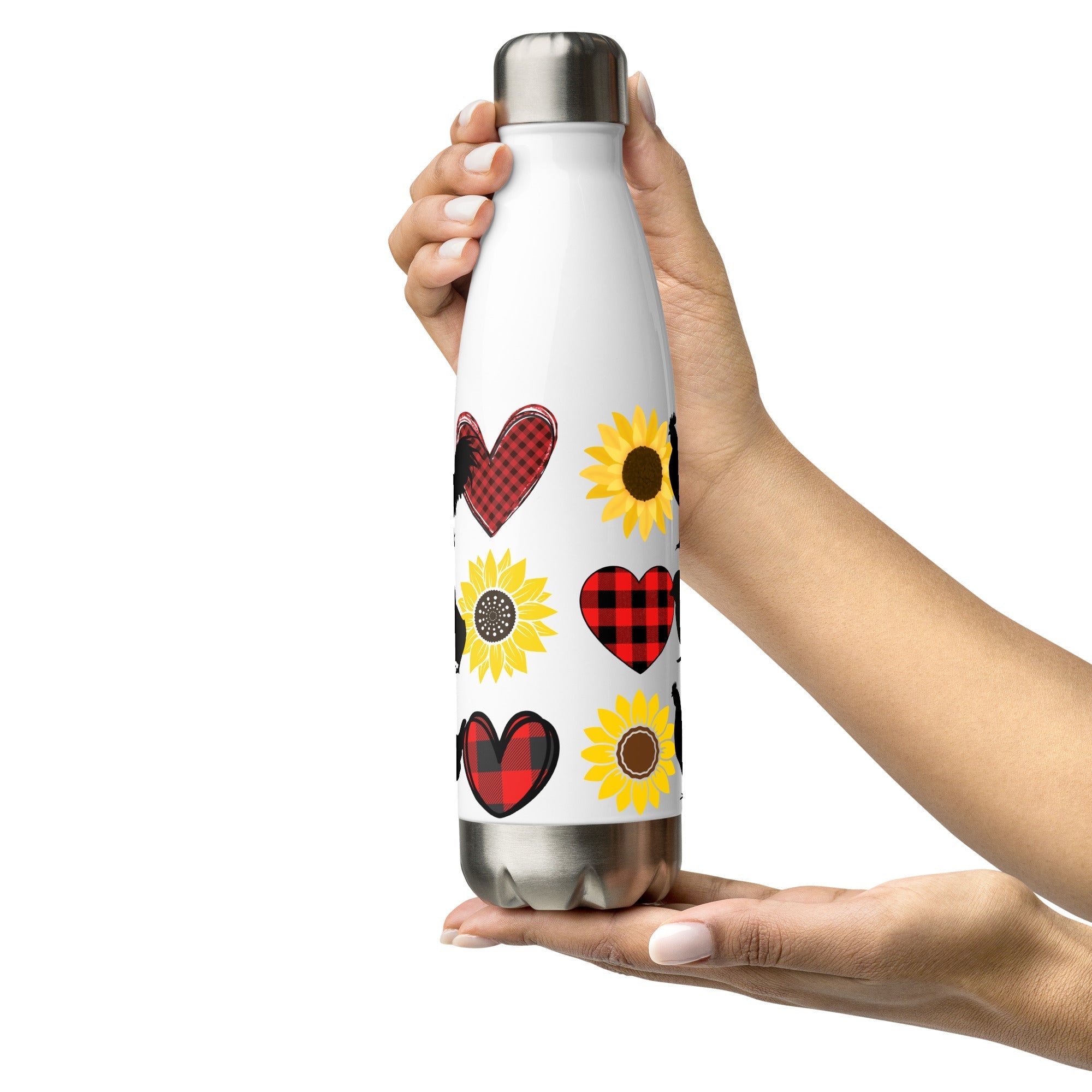 Sunflower Chicken Stainless Steel Water Bottle - Cluck It All Farms