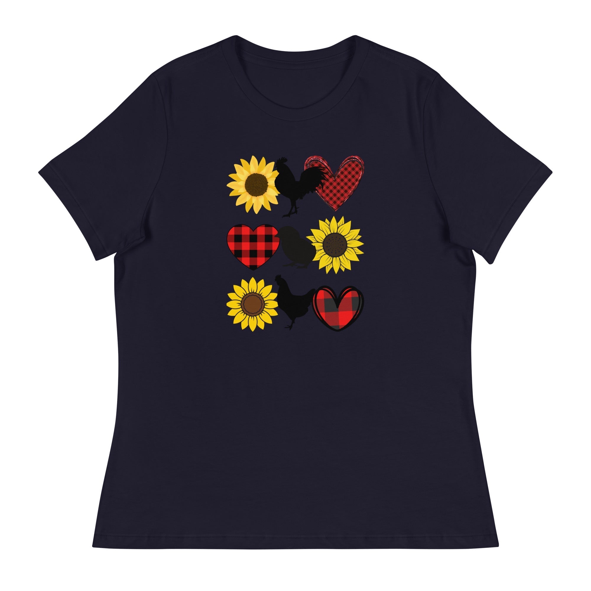Sunflower Chicken Women's Relaxed T-Shirt - Cluck It All Farms