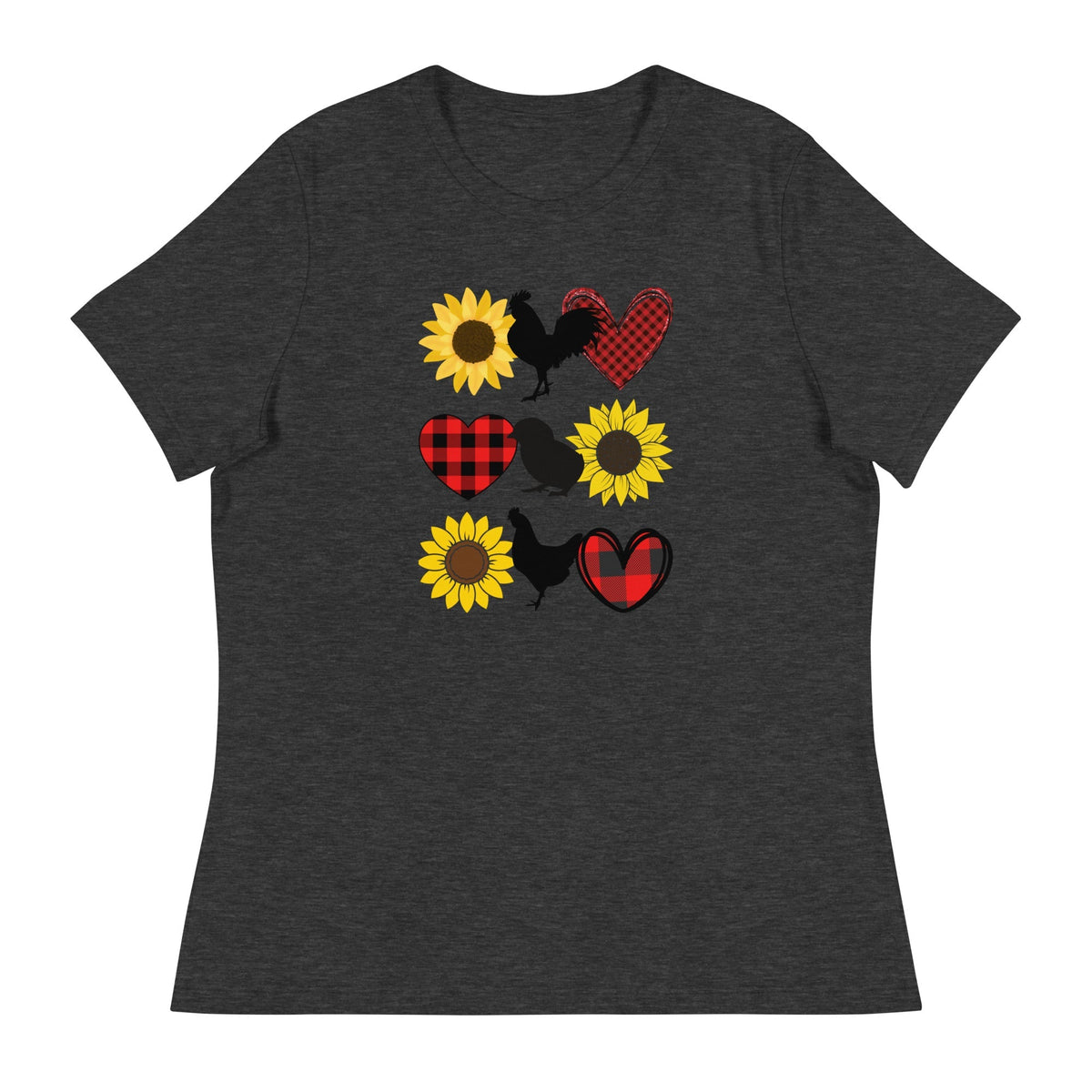 Sunflower Chicken Women&#39;s Relaxed T-Shirt - Cluck It All Farms
