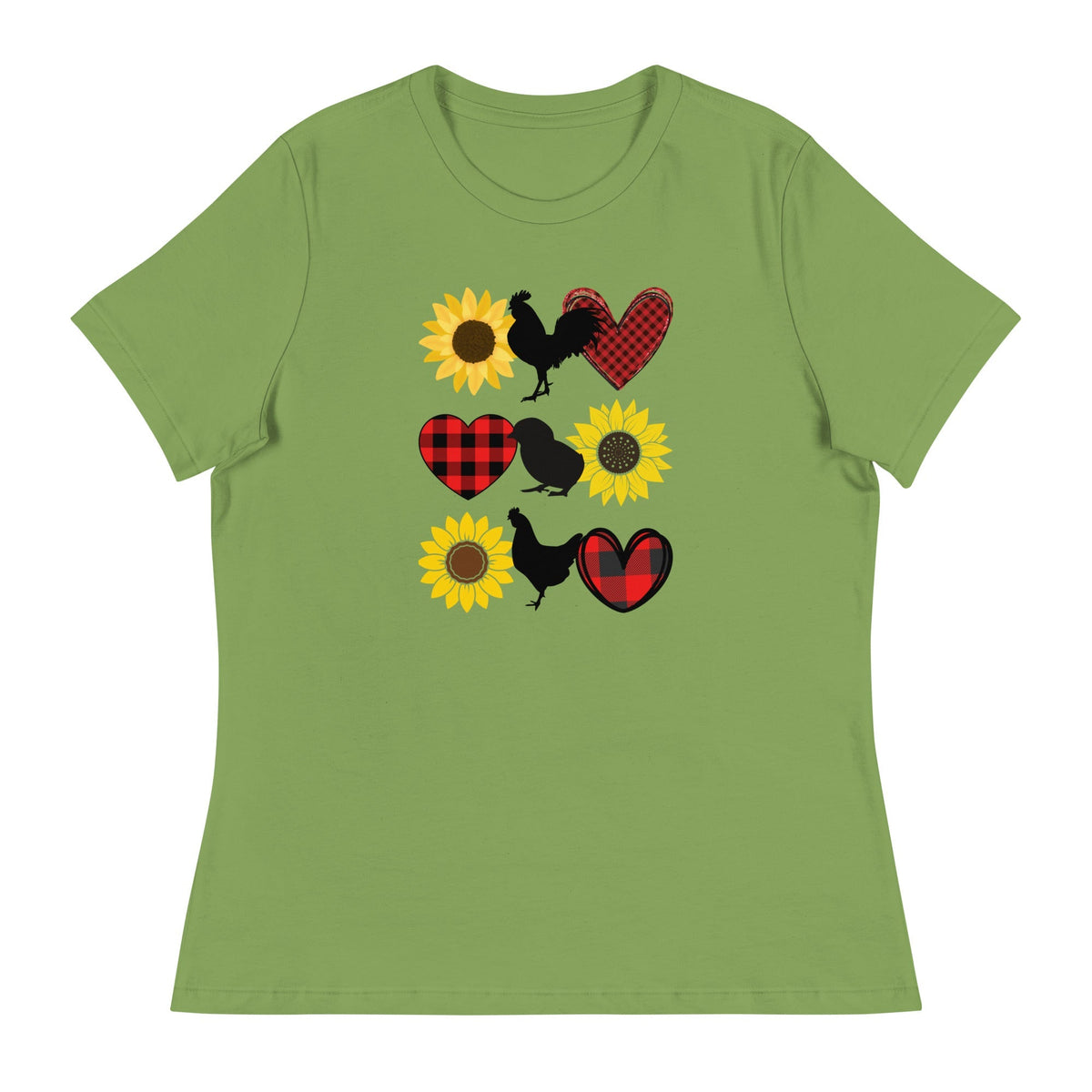 Sunflower Chicken Women&#39;s Relaxed T-Shirt - Cluck It All Farms