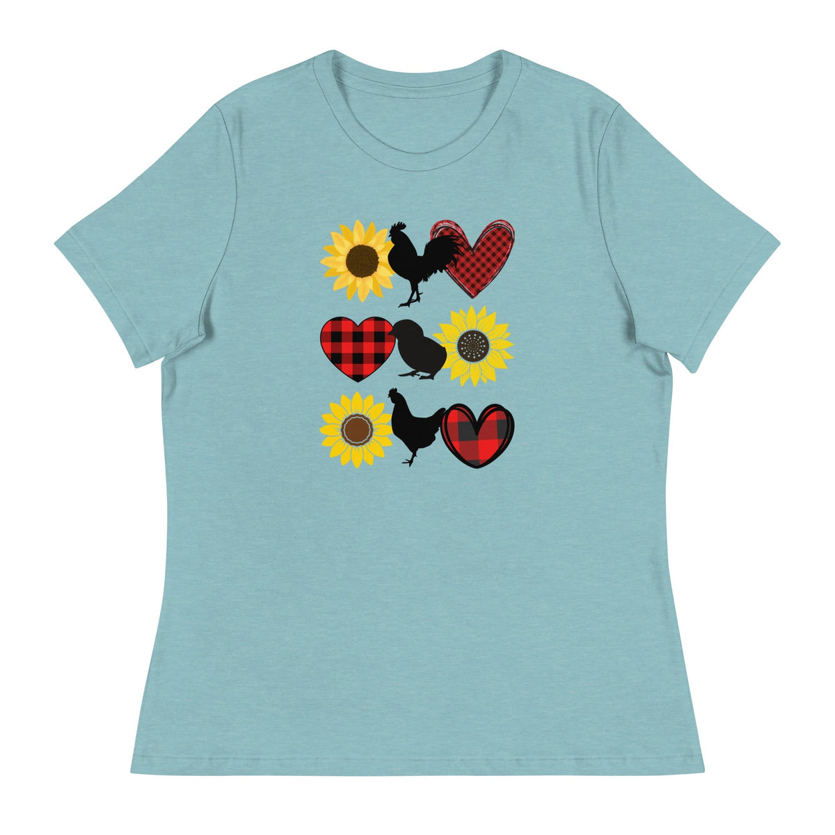 Sunflower Chicken Women&#39;s Relaxed T-Shirt - Cluck It All Farms