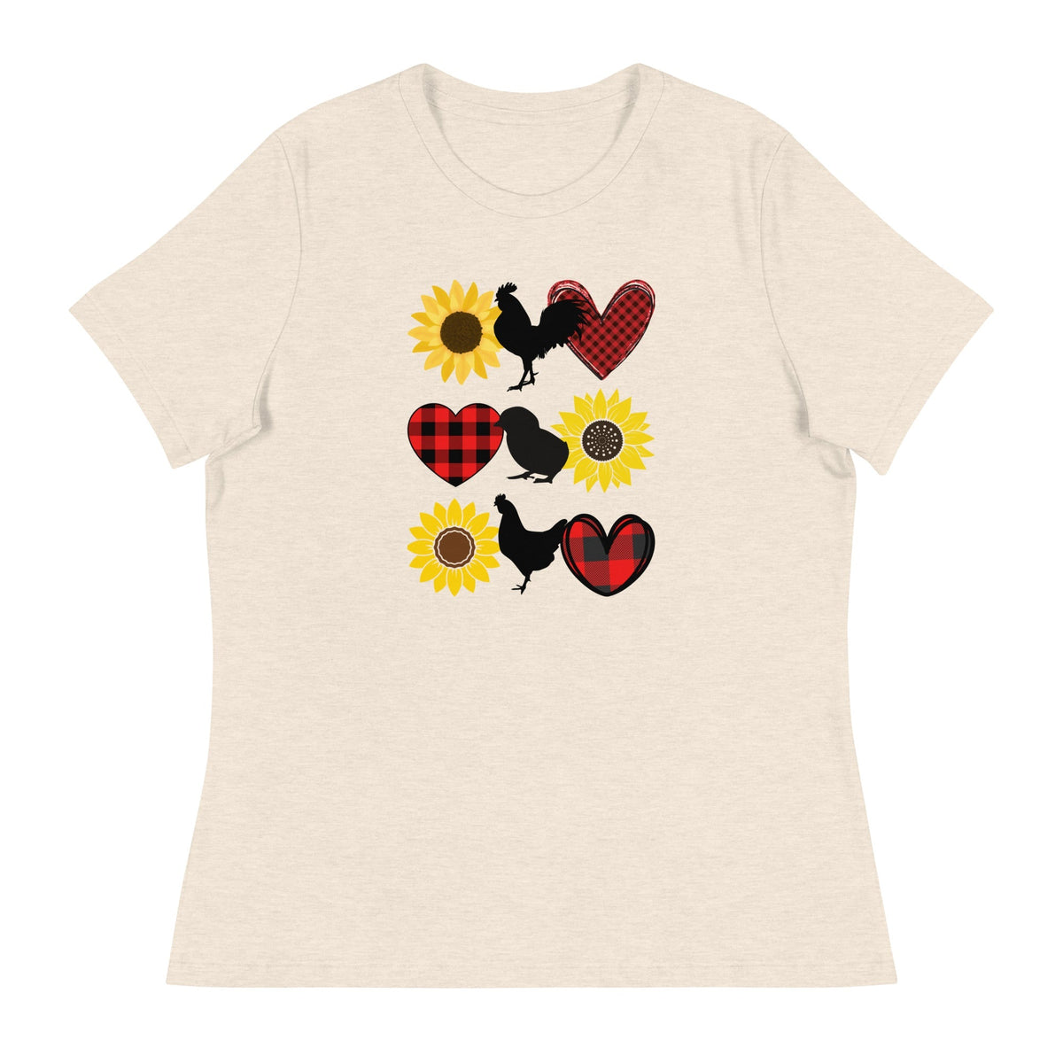 Sunflower Chicken Women&#39;s Relaxed T-Shirt - Cluck It All Farms