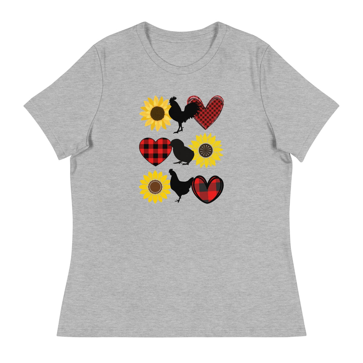 Sunflower Chicken Women&#39;s Relaxed T-Shirt - Cluck It All Farms