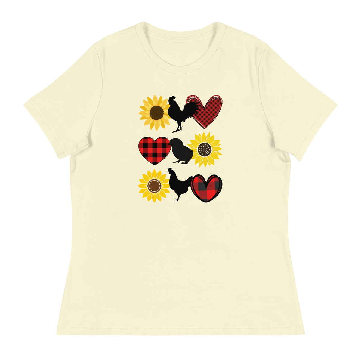 Sunflower Chicken Women&#39;s Relaxed T-Shirt - Cluck It All Farms
