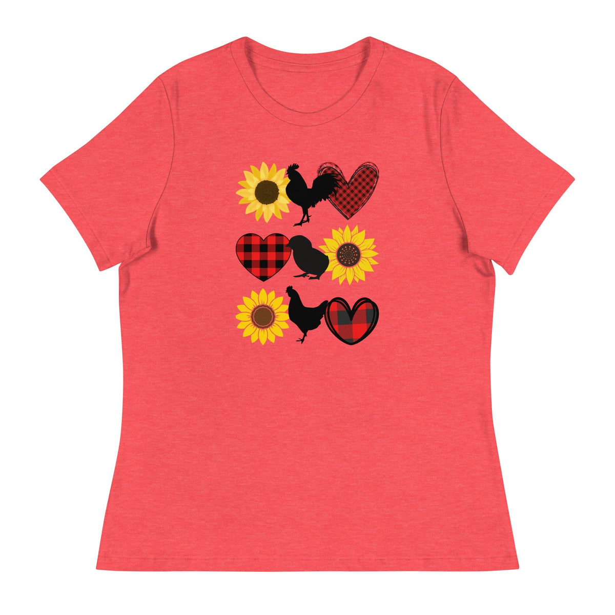 Sunflower Chicken Women&#39;s Relaxed T-Shirt - Cluck It All Farms