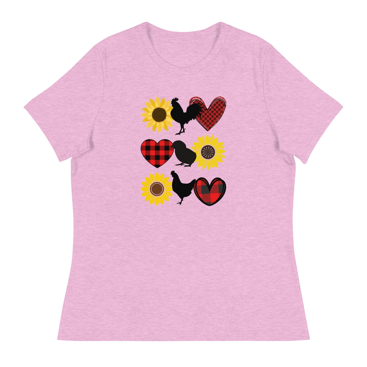 Sunflower Chicken Women&#39;s Relaxed T-Shirt - Cluck It All Farms