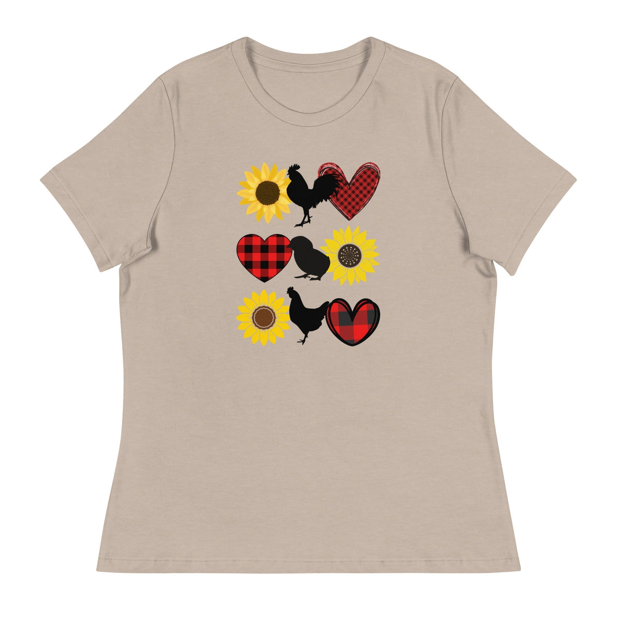 Sunflower Chicken Women&#39;s Relaxed T-Shirt - Cluck It All Farms